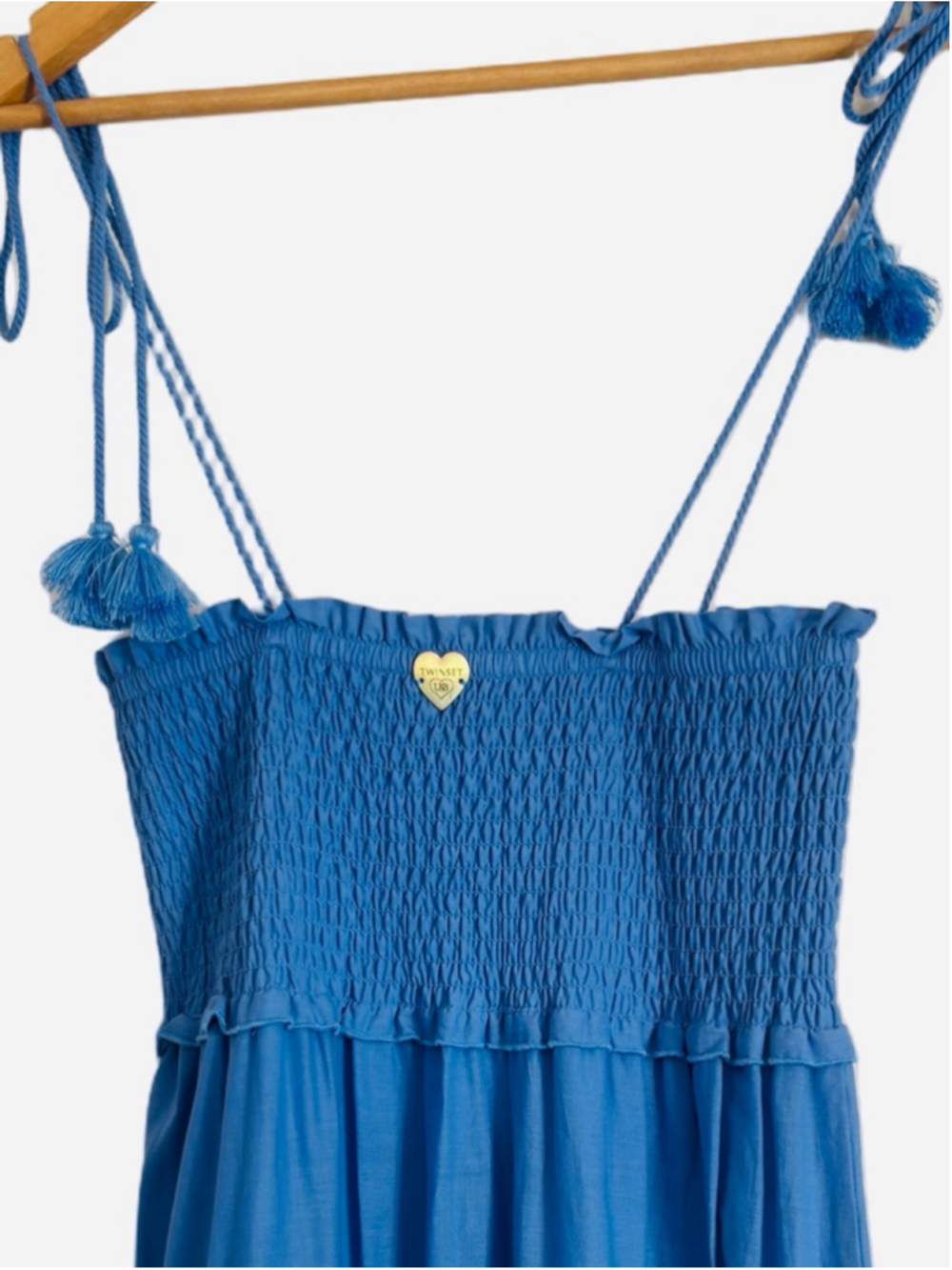 Twinset Milano Long Flounced Dress with Macrame Lace Womens Size Small Boho - Picture 8 of 14